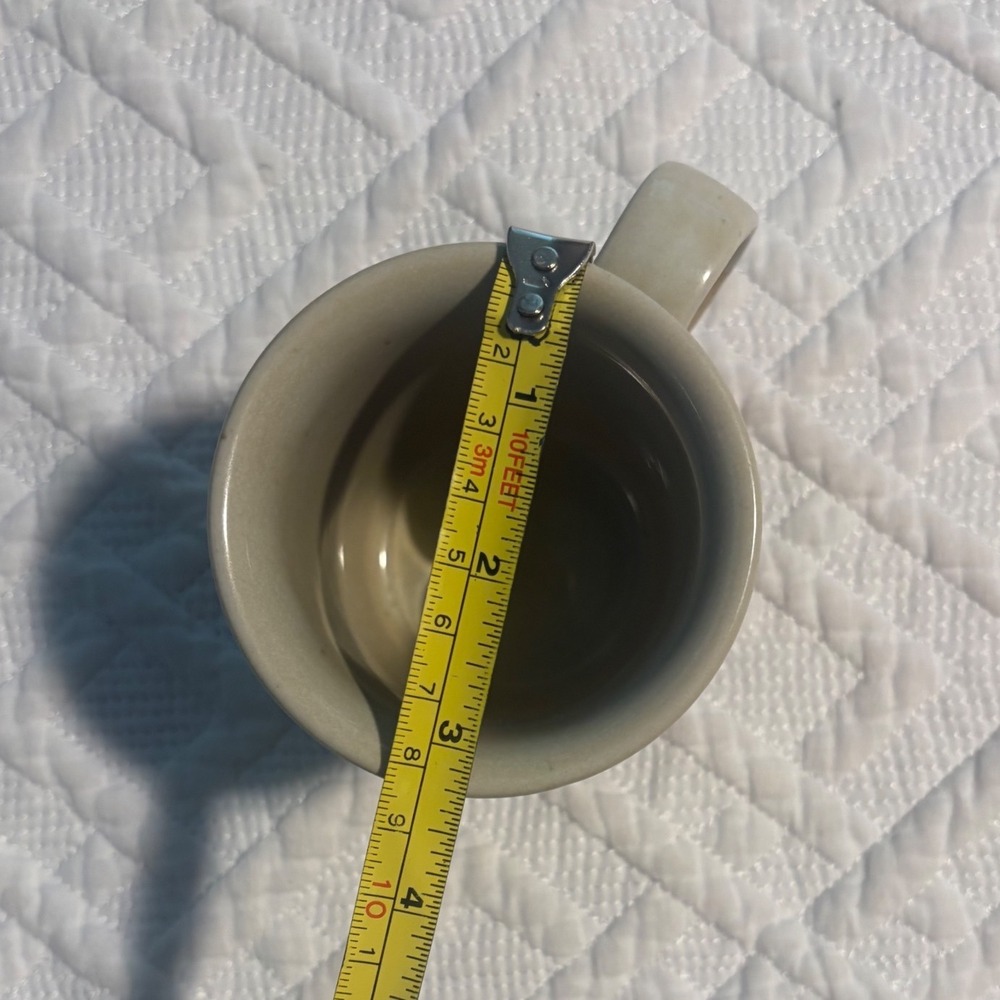 Vintage 70s Otagiri Butterfly Stoneware Coffee Mug Two Tone Cream Tan Ceramic - Picture 12 of 12